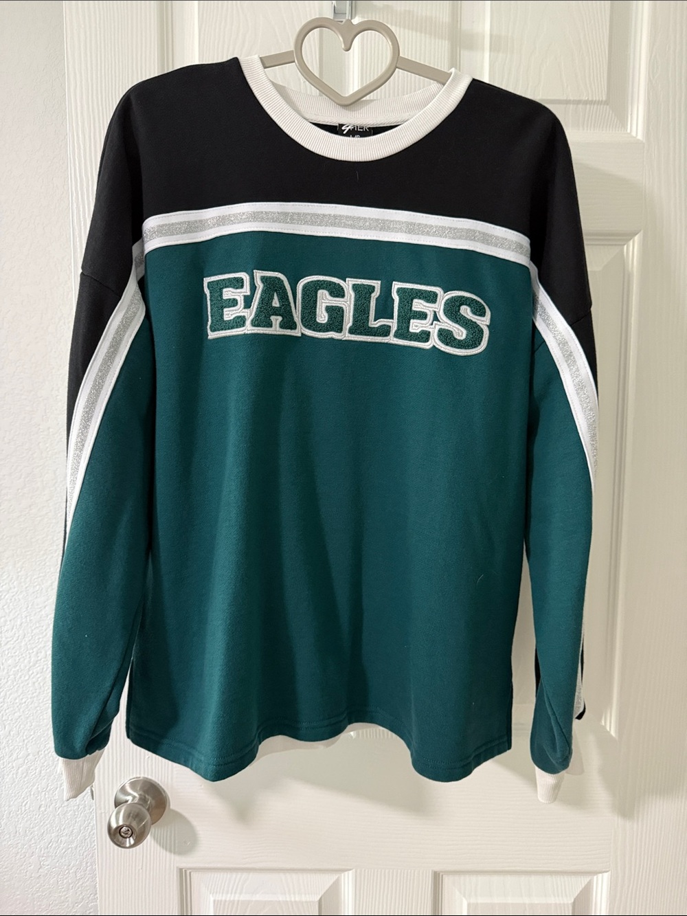 Philadelphia EAGLES Colorblocked Crewneck Sweater - Green & Black